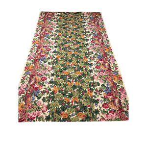 Wilton Court Cotton Tablecloth – Autumn Harvest with Turkeys, Fruit & Floral Bor